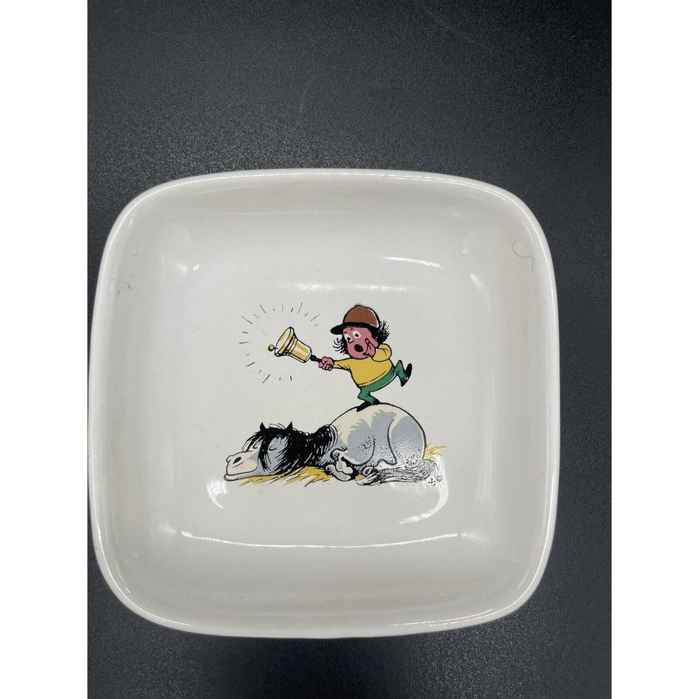 Devon Pottery Kid Pony Mouse Small Square Plate 4.5” Made in England Set of Two
